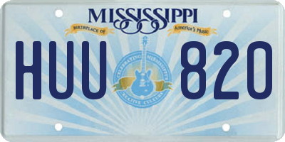 MS license plate HUU820