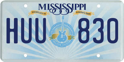 MS license plate HUU830