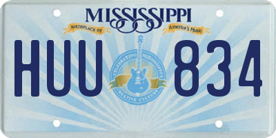 MS license plate HUU834