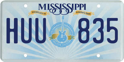 MS license plate HUU835