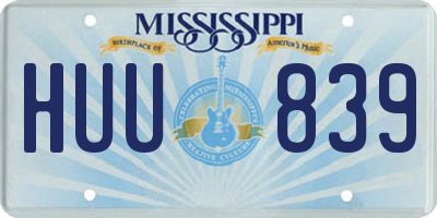 MS license plate HUU839
