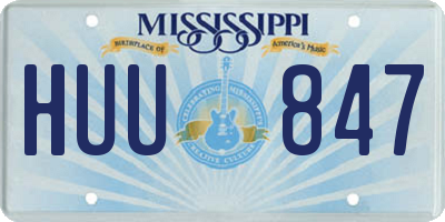 MS license plate HUU847