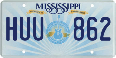MS license plate HUU862