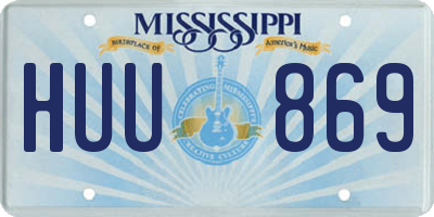 MS license plate HUU869