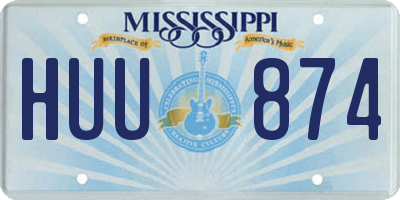 MS license plate HUU874