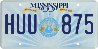 MS license plate HUU875