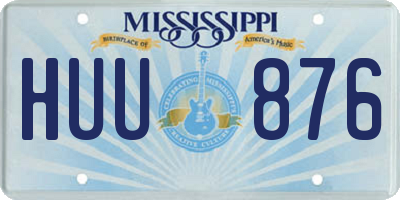 MS license plate HUU876