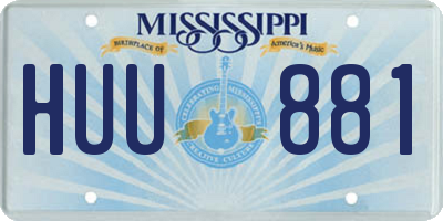 MS license plate HUU881