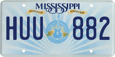 MS license plate HUU882
