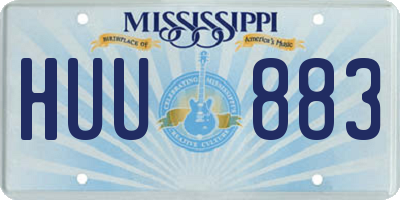 MS license plate HUU883