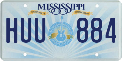 MS license plate HUU884