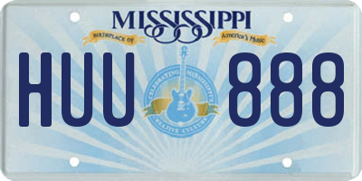 MS license plate HUU888
