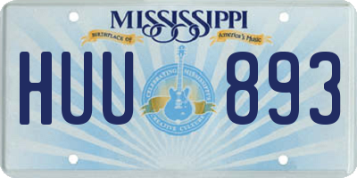 MS license plate HUU893