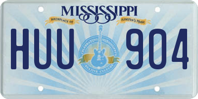 MS license plate HUU904
