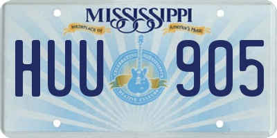 MS license plate HUU905