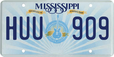 MS license plate HUU909