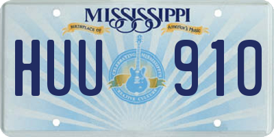 MS license plate HUU910