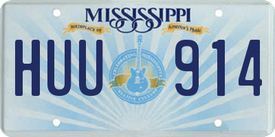 MS license plate HUU914