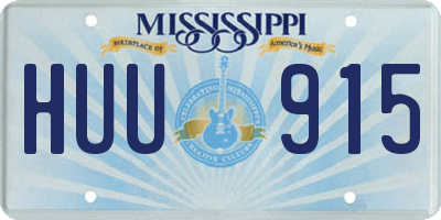 MS license plate HUU915