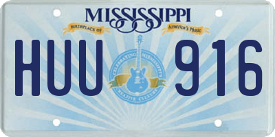 MS license plate HUU916