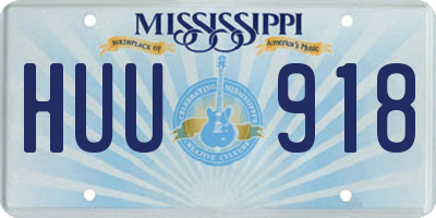 MS license plate HUU918