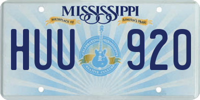 MS license plate HUU920