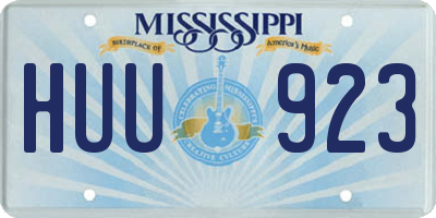 MS license plate HUU923