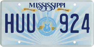MS license plate HUU924