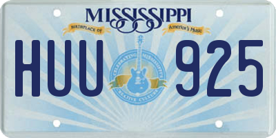 MS license plate HUU925