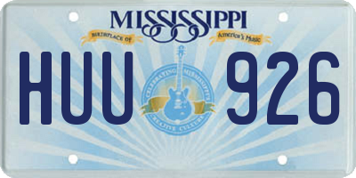 MS license plate HUU926