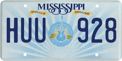 MS license plate HUU928
