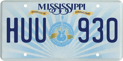 MS license plate HUU930