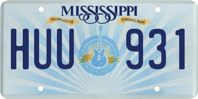 MS license plate HUU931