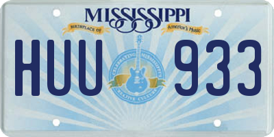 MS license plate HUU933
