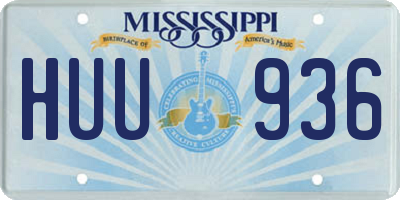 MS license plate HUU936