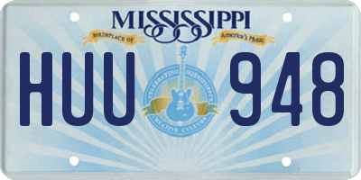 MS license plate HUU948