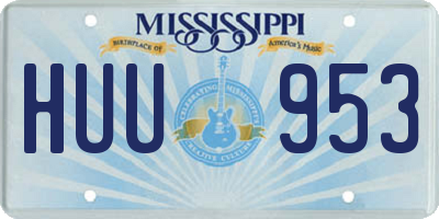 MS license plate HUU953
