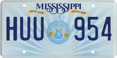MS license plate HUU954