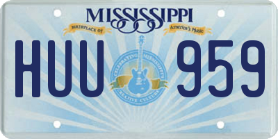 MS license plate HUU959