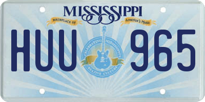 MS license plate HUU965