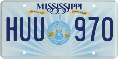 MS license plate HUU970