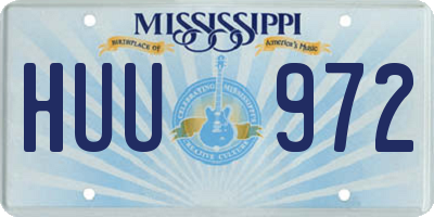 MS license plate HUU972
