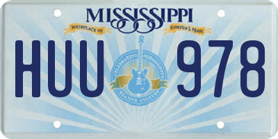 MS license plate HUU978