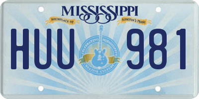 MS license plate HUU981