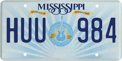 MS license plate HUU984