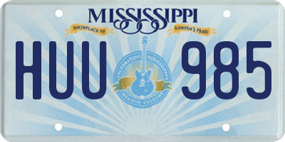 MS license plate HUU985