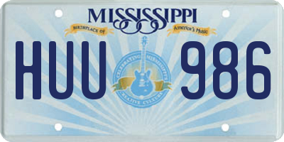 MS license plate HUU986