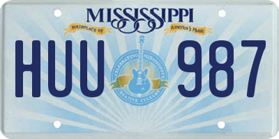MS license plate HUU987