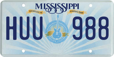 MS license plate HUU988