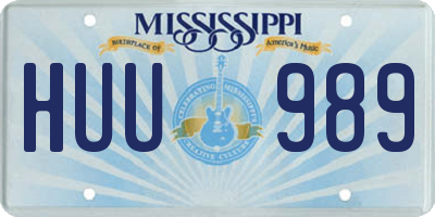 MS license plate HUU989